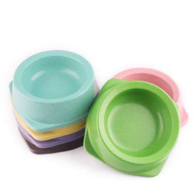 Biodegradable Colorful Dog Food Tray Bamboo Fiber Pet Bowl