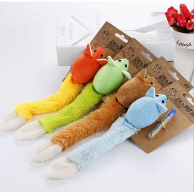 Macaron Mouse Long Tail Pet Toy For Cat Multicolor Funny Plush Cat Toy